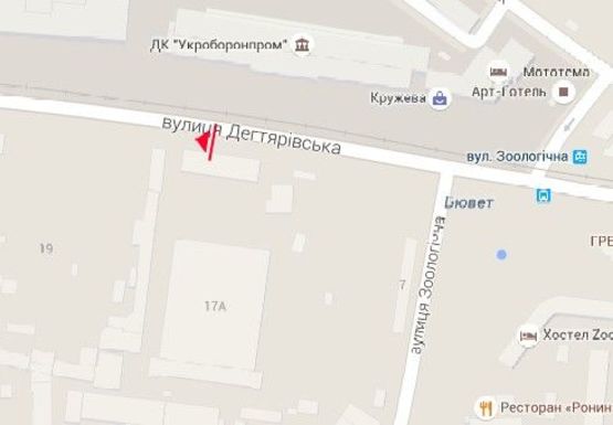 Схема рекламної площини за адресою Дегтяревская ул., 17 (хлебзавод)