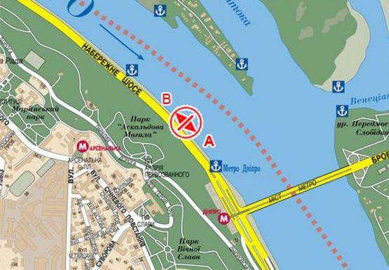 Схема рекламної площини за адресою Набережное шоссе