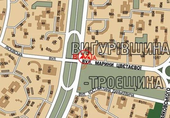 Схема рекламної площини за адресою Цветаевой Марины ул., напротив дома 18_78