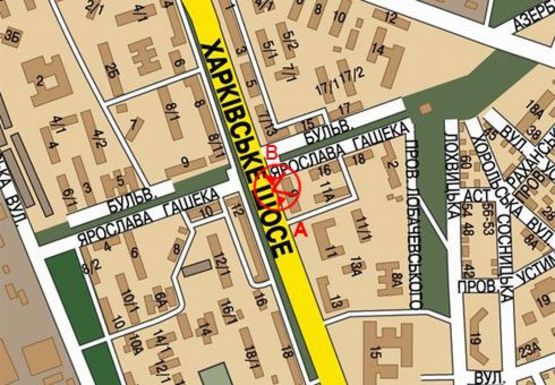 Схема рекламной плоскости по адресу Харьковское шоссе, 9 Схема рекламной плоскости по адресу Харьковское шоссе, 9