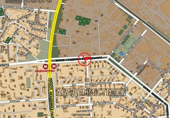 Схема рекламної площини за адресою Вернадского б-р, 36 - Семашко ул.