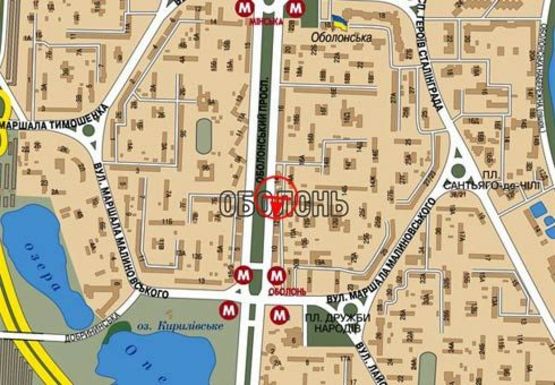 Схема рекламной плоскости по адресу Оболонский пр., 12