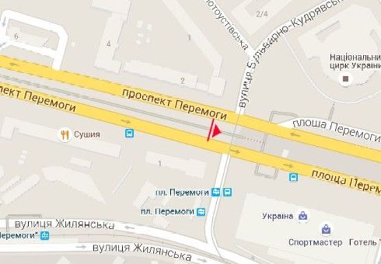 Схема рекламної площини за адресою Победы пл. - Победы пр., 1