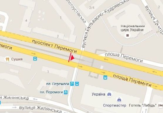 Схема рекламної площини за адресою Победы пл. - Победы пр., 1