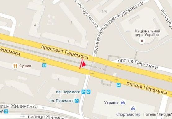 Схема рекламной плоскости по адресу Победы пл. - Победы пр., 1