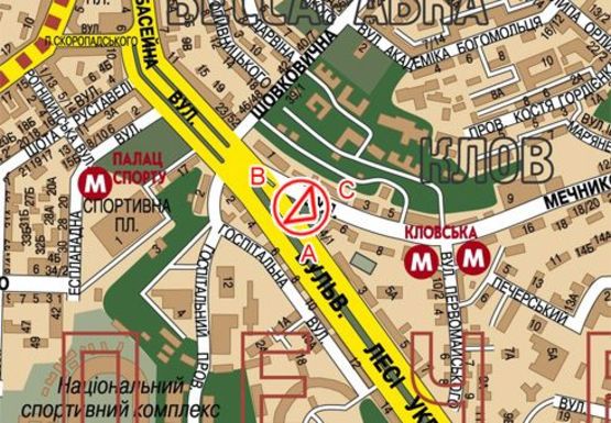 Схема рекламної площини за адресою Леси Украинки б-р - Бассейная ул. - Мечникова ул. Схема рекламної площини за адресою Леси Украинки б-р - Бассейная ул. - Мечникова ул.