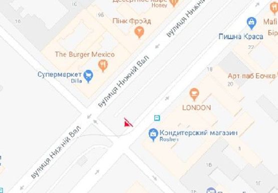 Схема рекламної площини за адресою Верхний Вал ул., 16