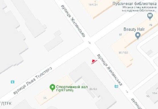 Схема рекламної площини за адресою Жилянская ул., 83/53