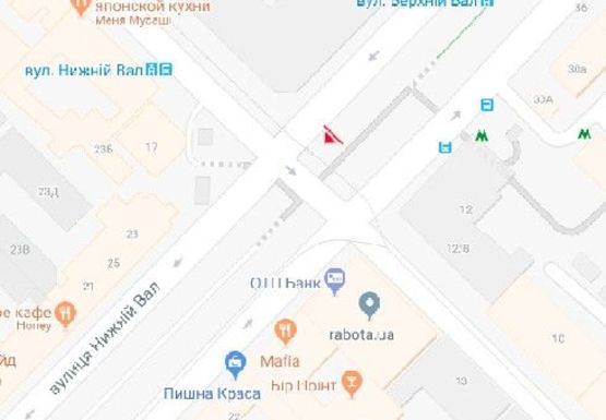 Схема рекламної площини за адресою Нижний Вал ул. - Константиновская ул.