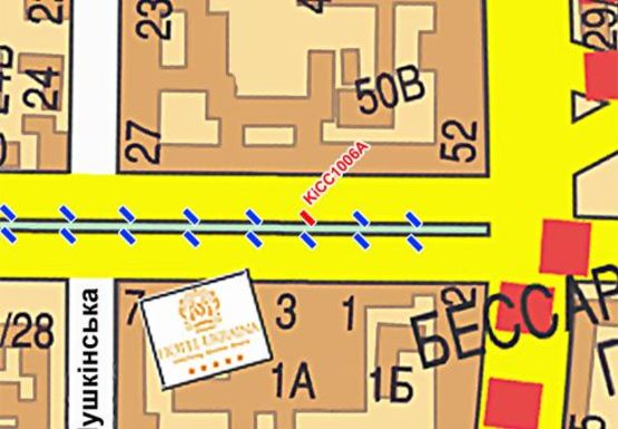 Схема рекламной плоскости по адресу Шевченко б-р