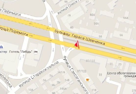 Схема рекламной плоскости по адресу Шевченко б-р Схема рекламной плоскости по адресу Шевченко б-р