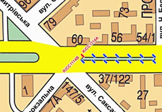 Схема рекламної площини за адресою Шевченко б-р