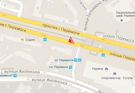 Схема рекламної площини за адресою Победы пр.