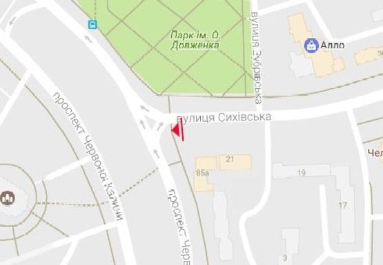 Схема рекламной плоскости по адресу Красной Калины пр. - Сыхивская ул.