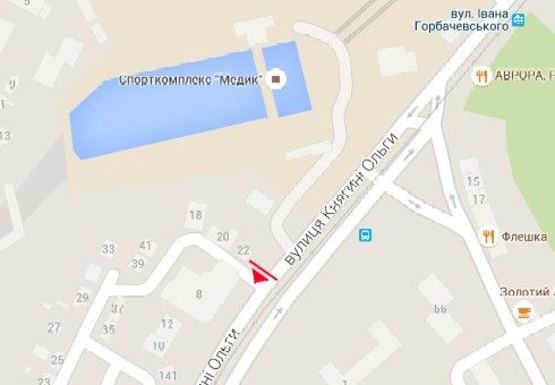 Схема рекламної площини за адресою Княгини Ольги ул., 14