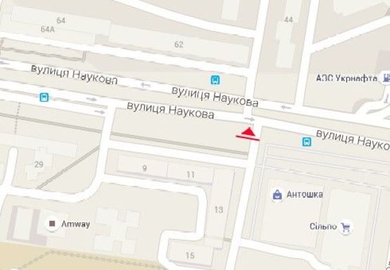 Схема рекламної площини за адресою Наукова ул. Схема рекламної площини за адресою Наукова ул.