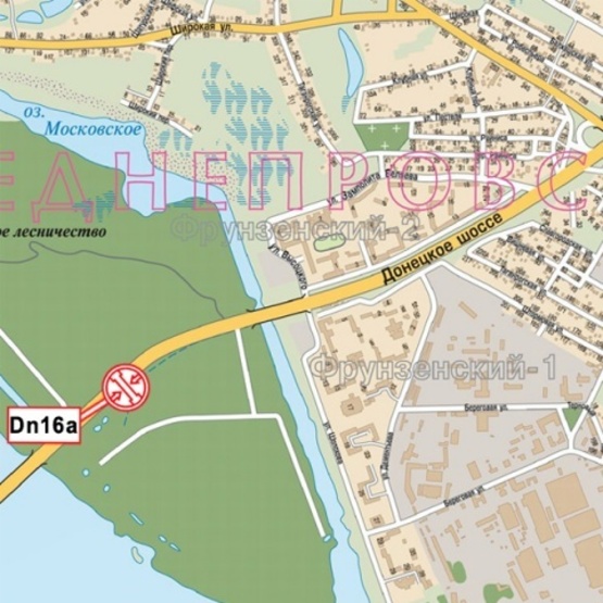 Схема рекламной плоскости по адресу Донецкое шоссе перед ж/м Фрунзенский №1, (АЗС "Юкон", ресторан "Робин Гуд"), в направл. ул. Радгоспной