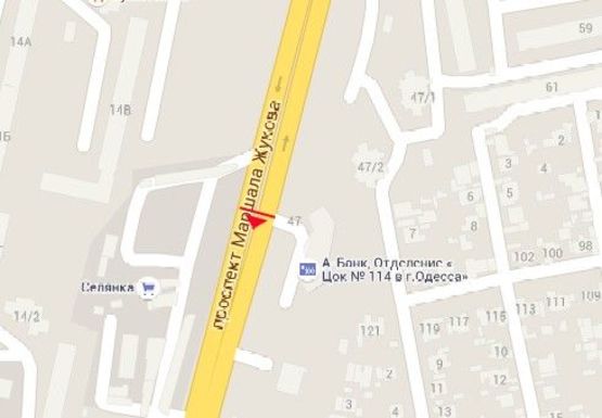 Схема рекламной плоскости по адресу Небесной Сотни пр., 47/3 Б