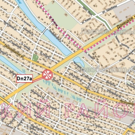 Схема рекламної площини за адресою Донецкое шосе - Петрозаводская ул., АЗС "Принц", в направл. ул. Совхозной