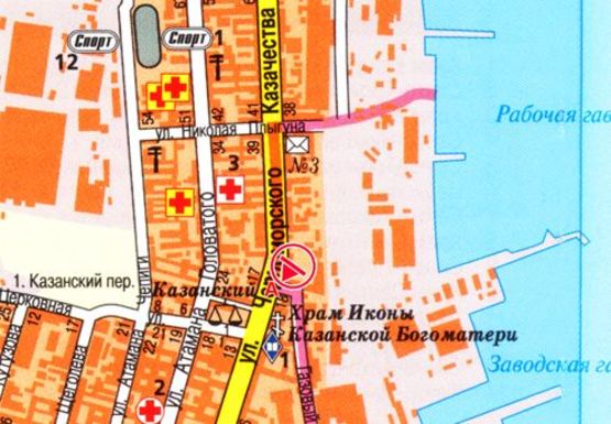 Схема рекламної площини за адресою Черноморского Казачества ул., 20 Схема рекламної площини за адресою Черноморского Казачества ул., 20