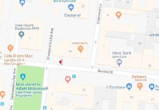 Схема рекламной плоскости по адресу Бунина ул. - Александровский пр. А3