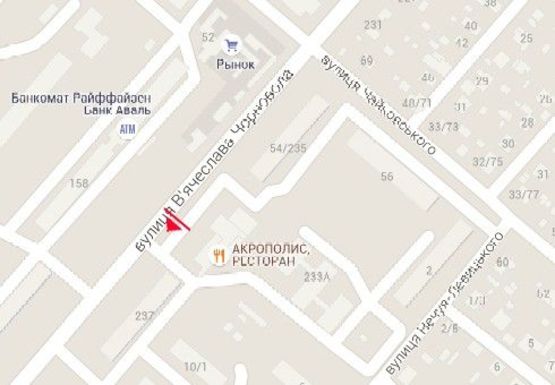 Схема рекламной плоскости по адресу Чорновола ул., 235/1 Схема рекламной плоскости по адресу Чорновола ул., 235/1