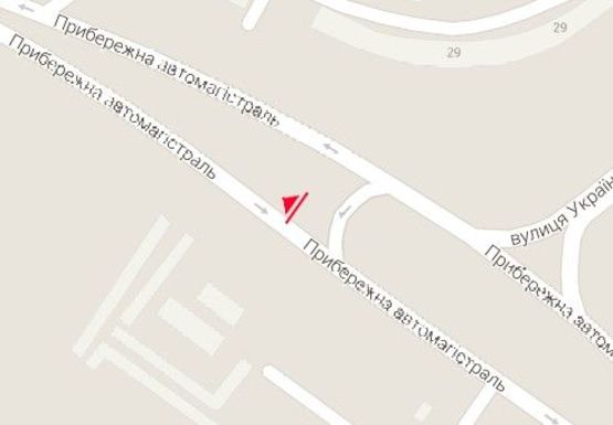 Схема рекламной плоскости по адресу Набережная магистраль - Украинская ул. (№ 1)