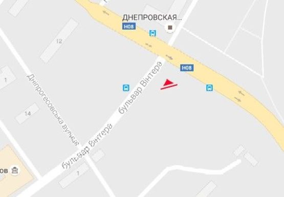 Схема рекламной плоскости по адресу Винтера бул. - Гребельная ул.