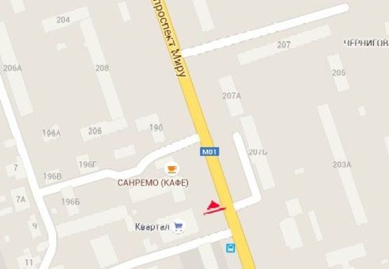 Схема рекламной плоскости по адресу Мира пр., 194