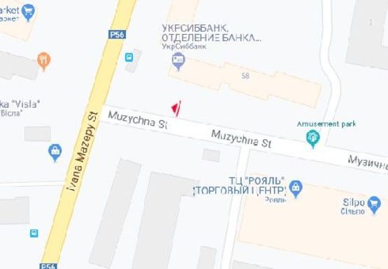 Схема рекламної площини за адресою Музыкальная ул., 2