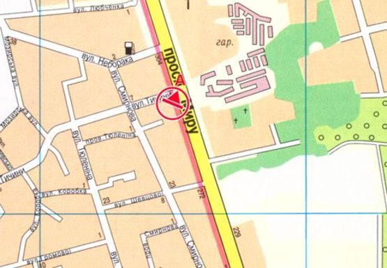 Схема рекламной плоскости по адресу Мира пр., 292