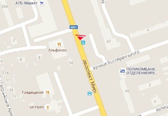 Схема рекламной плоскости по адресу Мира пр., 95 Схема рекламной плоскости по адресу Мира пр., 95