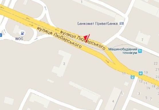 Схема рекламної площини за адресою Любарского ул., остановка пр. Слобожанский (2)