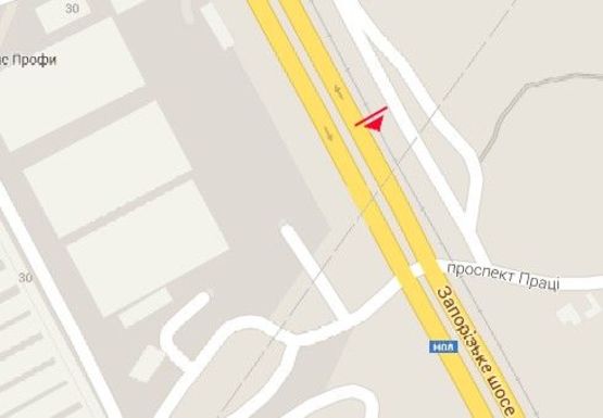 Схема рекламної площини за адресою Запорожское шоссе - Труда пр. Схема рекламної площини за адресою Запорожское шоссе - Труда пр.