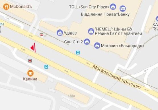 Схема рекламної площини за адресою Московский пр., 138а