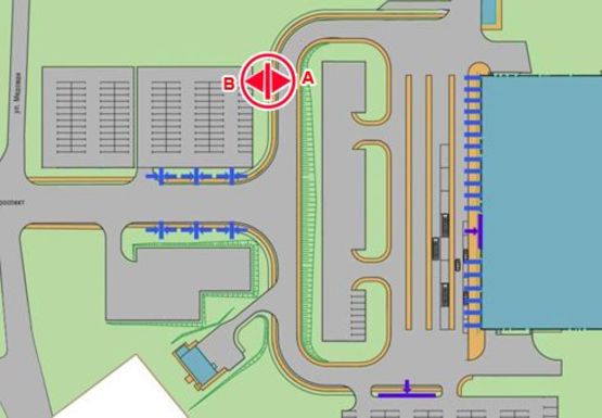 Схема рекламной плоскости по адресу Медовая ул., 2 Площадь перед въездом в Терминалы А и D (Терминал А)