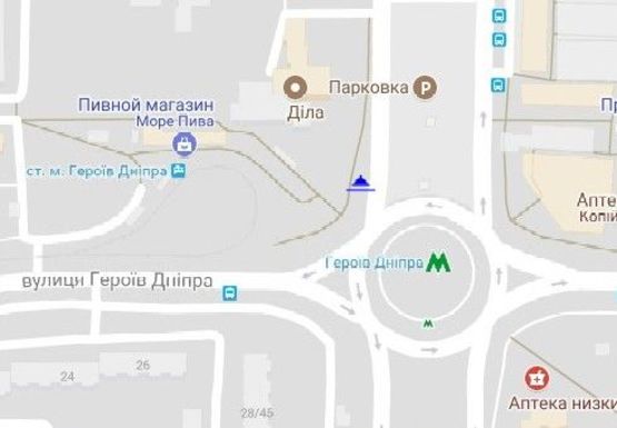 Схема рекламной плоскости по адресу Оболонський пр., 49