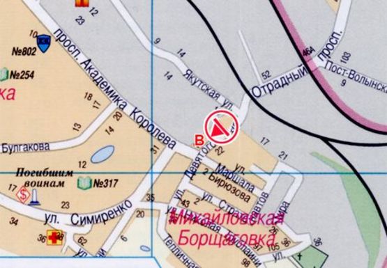 Схема рекламной плоскости по адресу Девятого Мая ул., 49