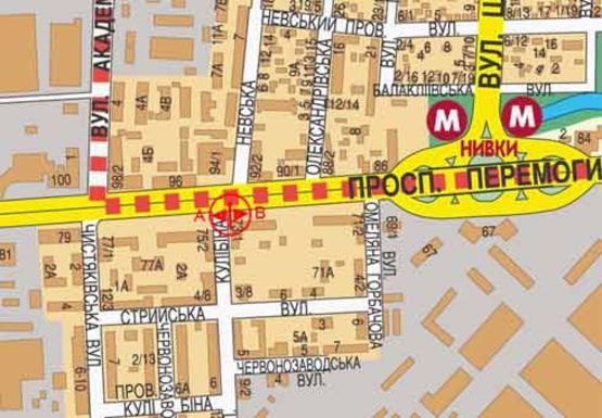 Схема рекламної площини за адресою Победы пр., 73_1