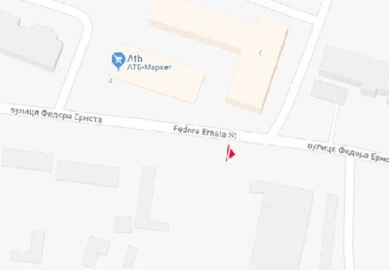 Схема рекламной плоскости по адресу Эрнста ул., 2