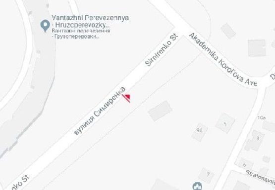 Схема рекламної площини за адресою Симиренка ул., 31 (напротив)