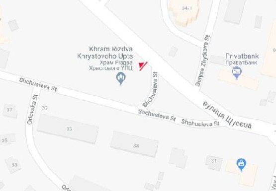 Схема рекламної площини за адресою Академика Щусева ул., 34/1 (напротив)