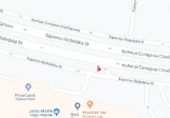 Схема рекламної площини за адресою Саперно-Слободская ул., 26 (на разделителе)