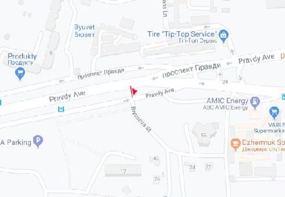 Схема рекламної площини за адресою Правды пр. (на разделителе)