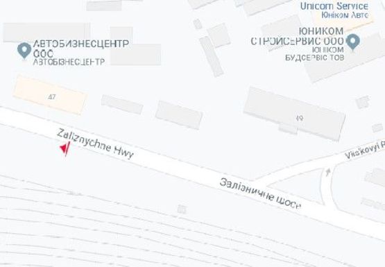 Схема рекламной плоскости по адресу Железнодорожное шоссе, 47 (напротив)