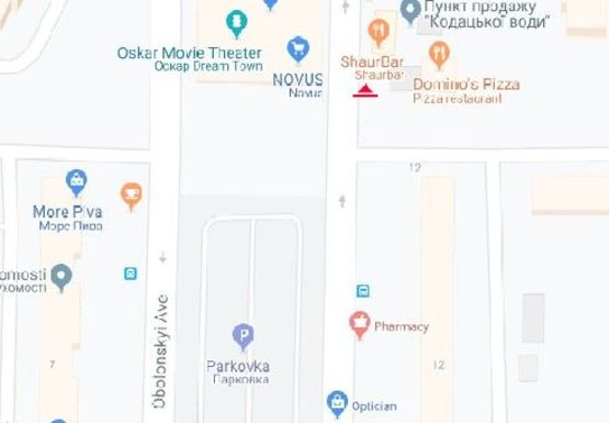 Схема рекламной плоскости по адресу Оболонский пр., 14