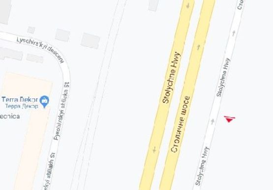 Схема рекламної площини за адресою Столичне шоссе (напротив азс "ШЕЛЛ")