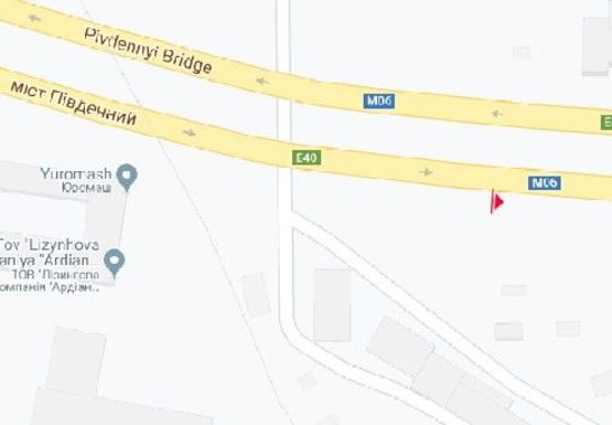 Схема рекламной плоскости по адресу Промышленная ул. (Южный мост)