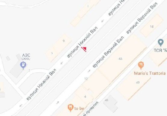 Схема рекламної площини за адресою Нижний Вал ул., 7-9