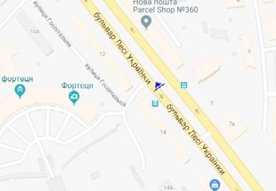 Схема рекламної площини за адресою Леси Украинки б-р., 14 Схема рекламної площини за адресою Леси Украинки б-р., 14